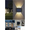 Özel Üretim 2li Set Solar Duvar Lambası 6 Ledli Aplik Gün Işığı Rengi IP65 Su Geçirmez