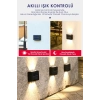 Özel Üretim 2li Set Solar Duvar Lambası 6 Ledli Aplik Gün Işığı Rengi IP65 Su Geçirmez