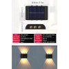 Özel Üretim 2li Set Solar Duvar Lambası 6 Ledli Aplik Gün Işığı Rengi IP65 Su Geçirmez