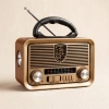 Özel Üretim Solar Panelli LED Fenerli FM Radyo Nostaljik Tasarım Şarjlı Bluetooth Özellikli