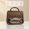 Özel Üretim Solar Nostalji Müzik Kutusu Şarjlı FM Radyo Bluetooth Özellikli Retro Tasarımlı