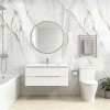 Özel Üretim 3D Panel Yapışkanlı VİNİL BEYAZ MERMER DESENLİ ALÜMİNYUM PLASTİK DUVAR STİCKER 30X30