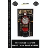 Özel Üretim Dekoratif Modern Lazer Kesim Duvar Şık Motosiklet Tasarımlı Metal Duvar Saati Alk5788
