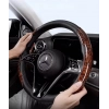 Sürüş Konforu Güvenli Kavrama 38cm Uzun Ömürlü Ahşap Tasarımlı Direksiyon Simidi Koruma Kılıfı 2li