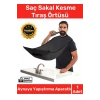Deluxe Pratik Vakumlu Aynaya Yapıştırma Aparatlı Evde Saç Sakal Kesme Siyah Tıraş Örtüsü