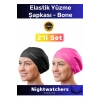 Deluxe Su Geçirmez Sızdırmaz Renkli Silikon Yüzücü Havuz Deniz Bone Elastik Yüzme Şapkası 2li Set