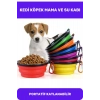 Evcil Hayvan Mama Su Kabı Taşınabilir Seyahat Tipi Kancalı Silikon Katlanabilir Kedi Köpek