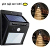 Özel Üretim Solar Bahçe Aydınlatma Dış Mekan Sarı Işık Hareket Sensörlü Güneş Enerjili Lamba 20 led