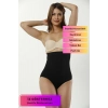 Kaymaz İz Göstermeyen Yüksek Bel Toparlayıcı Sıkılaştırıcı Karın Şekillendirici String Tanga Korse