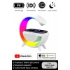 Kablosuz Şarj Led Işıklı Bluetooth Hoparlör Radyolu Müzik Çalar Saatli Telefon Standı 3in1 Speaker