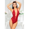 #Bodysuit Seksi Polyamid Kumaş Esnek Rahat Modern Vücut Saran Kırmızı Çift Çapraz İpli Bodysuit