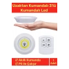 Lüks Av Kamp Ev Okul Araba Otel Pilli Uzaktan Kumandalı Yapışkanlı Dayanıklı 3lü Led Spot - 1 Adet
