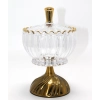 #Sunumluk Lüks Lokumluk Şık Çikolatalık Metal Ayaklı Kristal Cam Şekerlik Gold Detaylı Sunumluk