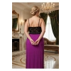 #Gecelik Dantelli Şık Saten Tasarım Plus Size Orkide Serisi Büyük Beden Mürdüm Çift Yırtmaçlı Gecelik