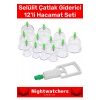 Özel Üretim Canlandırıcı Selülit Çatlak Giderici Vakumlu Masaj Aleti 12li Kupa Çekme Hacamat Seti