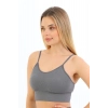 Özel Üretim Göğüs Toparlayıcı Sarkma Önleyen Spor Günlük İnce İp Askılı Pedli Fitilli Crop Büstiyer
