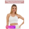 Özel Üretim Göğüs Toparlayıcı Sarkma Önleyen Spor Günlük İnce İp Askılı Pedli Fitilli Crop Büstiyer