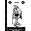 Özel Üretim Gümüş Antik Masaüstü Spartalı Gladyatör Miğferi Biblosu Metal 45x20 cm Dekoratif Obje