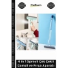 Özel Üretim Pratik Mikrofiber Bezli Profesyonel Yüzey 4 in 1 Spreyli Çek Çekli Camsil Fırça Aparatı