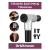 Premium 4 Başlıklı Boyun Bel Sırt Bacak Fısıltı Sesli Hafif Kas Rahatlatıcı Şarjlı Masaj Tabancası