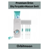 Premium Seri Pratik Yapışkanlı Her Tip Macunla Uyumlu Diş Macunu Sıkacağı 5 Adet Fırçalık Askı Seti