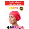 Premium Seri Su Geçirmez Silikon Yüzücü Havuz Deniz Bonesi Elastik Yüzme Şapkası 2li Set
