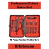 Profesyonel Paslanmaz Çelik El Yüz Ayak Bakımı Keskin Özel Seri Manikür Pedikür Seti 15 Parça