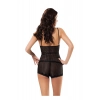 #Babydoll Fantezi Seksi Kaliteli Şık Lüks Zarif Dantel Atlet Siyah Dantelli Babydoll Şortlu Takım
