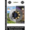 #Solar 8 Ledli Su Geçirmez Metal Dış Yüzey 4lü Solar Panelli Kazıklı Bahçe Aydınlatması
