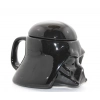 Özel Üretim Darth Vader Seramik 3D Kask Formu Parlak Siyah Hediye Star Wars Kapaklı Kupa Bardak