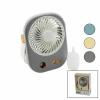 #Vantilatör Şarjlı Taşınabilir Portatif 3 Kademeli Nemlendirici Su Spreyli Masaüstü USB Mini Fan