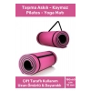 Taşıma Askılı Konfor Modeli Çift Taraflı Kaymaz Yoga Meditasyon Minderi Pembe Siyah Mat