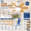 Özel Üretim Modern Şık Sessiz Tavan Vantilatörü LED Avize Uzaktan Kumandalı 6 Kanatlı 52 cm
