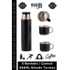 #Termos 3 Bardaklı Sıcak Soğuk Tutan Paslanmaz Çelik Vakumlu Çanta Hediyeli 550 ML Termos Set