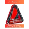 TSE Belgeli Tüvtürk Uyumlu Bez Çantalı Karayollarına Uygun Araba Oto Araba Üçgen Trafik Seti