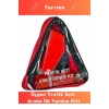 TSE Belgeli Tüvtürk Uyumlu Bez Çantalı Karayollarına Uygun Araba Oto Araba Üçgen Trafik Seti