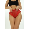 Yeni Sezon Seksi Fantezi Yüksek Bel Veronica Zarif Şık Rahat Kırmızı Kadın Çizgili Külot
