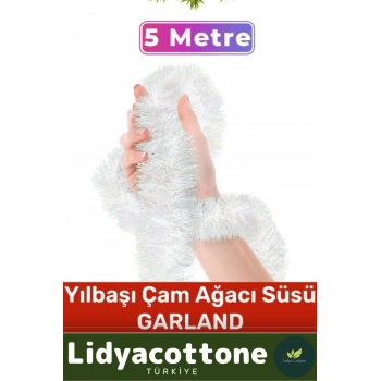 2025 Noel Yılbaşı Çam Ağacı Süsü Doğal Görünümlü Dekoratif Yeni Yıl Garland Büyük Boy 5 Metre