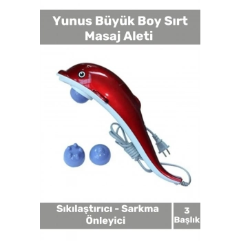 Deluxe Kolay Kullanım Zindelik Rahatlatıcı Boyun Sırt Tüm Vücut 3 Başlıklı Yunus Balığı Masaj Aleti
