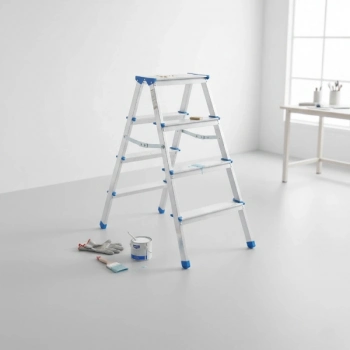 #Merdiven Hafif Dayanıklı Güvenli Katlanabilir Çift Yön 4+4 Çift Basamaklı Alüminyum Metal Merdiven