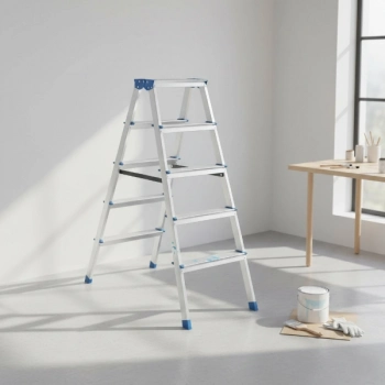 #Merdiven Güvenli Katlanabilir Çift Taraflı Dayanıklı 5+5 Çift Basamaklı Alüminyum Metal Merdiven