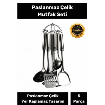 5 Parçadan Oluşan Sağlam Fonksiyonel Paslanmaz Çelik Şık Dekoratif Mutfak Seti