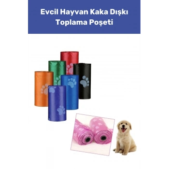 60 Adet Rulo Evcil Hayvan Köpek Dışkı Toplama Kaka Rulosu Torbası Poşeti Kedi Köpek Dışkı Poşet