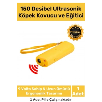 Premium Seri Ergonomik Pilli 9 Volt 150 Desibel Ledli Flaş Ultrasonik Köpek Uzaklaştırıcı Eğitici