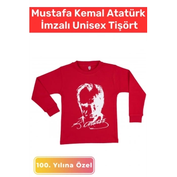 Özel Üretim Premium 30 Ağustos 29 Ekim 10 Kasım Mustafa Kemal Atatürk İmzalı Çocuk Unisex Sweatshirt