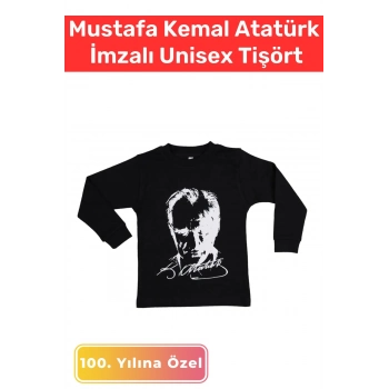 Özel Üretim Premium 30 Ağustos 29 Ekim 10 Kasım Mustafa Kemal Atatürk İmzalı Çocuk Unisex Sweatshirt