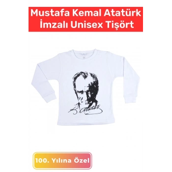 Özel Üretim Premium 30 Ağustos 29 Ekim 10 Kasım Mustafa Kemal Atatürk İmzalı Çocuk Unisex Sweatshirt