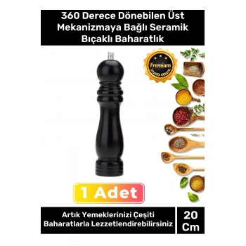 Özel Yüksek Kalite Kullanışlı Mutfak Yemek Ahşap Siyah Tuz Karabiber Baharat Öğütücü Değirmen 20 Cm