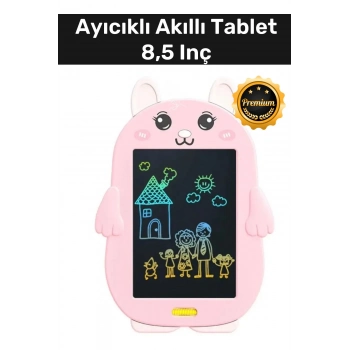Premium Lcd Ekranlı Kalemli Dijital Çizim Yazı Tahtası Boyama Resim Ayıcıklı Akıllı Tablet 8,5 Inç