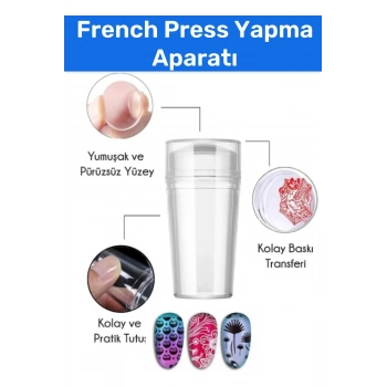 Premium Yumuşak Pürüzsüz Yüzey Sağlar Tırnak Süs French Stamper Damgası